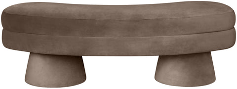 Celeste Brown Velvet Upholstered Bench, 1 Piece