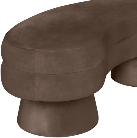 Celeste Brown Velvet Upholstered Bench, 1 Piece