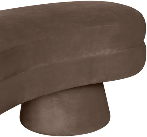 Celeste Brown Velvet Upholstered Bench, 1 Piece