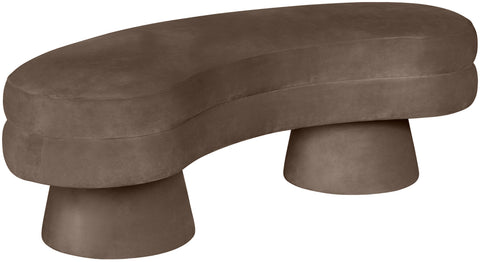 Celeste Brown Velvet Upholstered Bench, 1 Piece