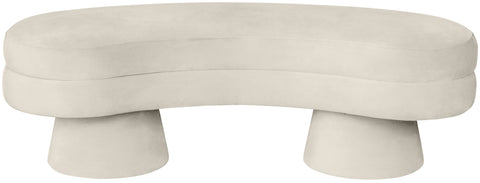 Celeste Cream Velvet Upholstered Bench, 1 Piece