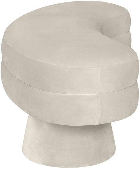 Celeste Cream Velvet Upholstered Bench, 1 Piece