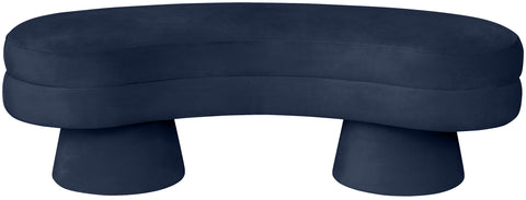 Celeste Navy Velvet Upholstered Bench, 1 Piece