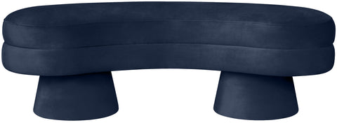 Celeste Navy Velvet Upholstered Bench, 1 Piece