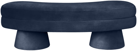 Celeste Navy Velvet Upholstered Bench, 1 Piece