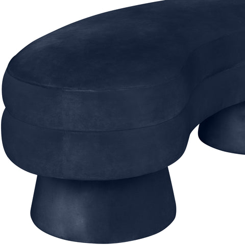 Celeste Navy Velvet Upholstered Bench, 1 Piece