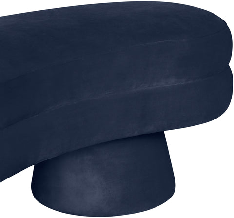 Celeste Navy Velvet Upholstered Bench, 1 Piece