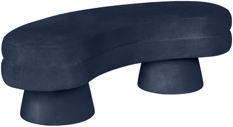 Celeste Navy Velvet Upholstered Bench, 1 Piece