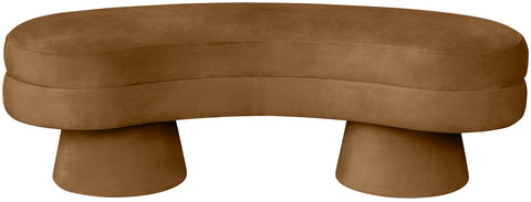 Celeste Saddle Velvet Upholstered Bench, 1 Piece