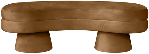 Celeste Saddle Velvet Upholstered Bench, 1 Piece