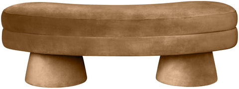 Celeste Saddle Velvet Upholstered Bench, 1 Piece