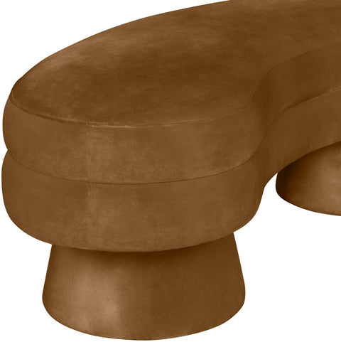 Celeste Saddle Velvet Upholstered Bench, 1 Piece