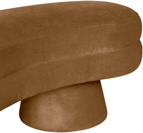 Celeste Saddle Velvet Upholstered Bench, 1 Piece
