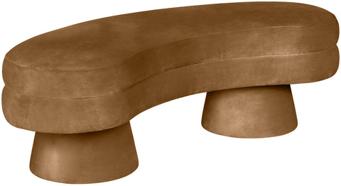 Celeste Saddle Velvet Upholstered Bench, 1 Piece