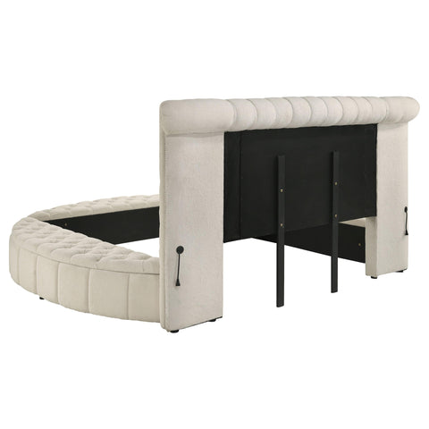 Kennett 4-piece Upholstered Eastern King Bedroom Set Ivory