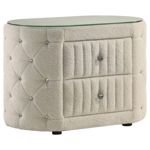 Kennett 4-piece Upholstered Eastern King Bedroom Set Ivory