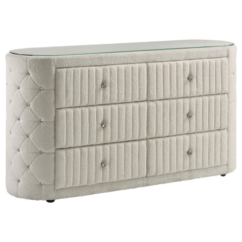 Kennett 5-piece Upholstered Eastern King Bedroom Set Ivory