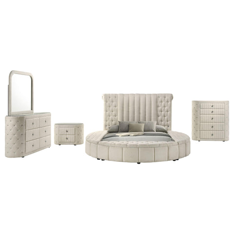 Kennett 5-piece Upholstered Queen Bedroom Set Ivory
