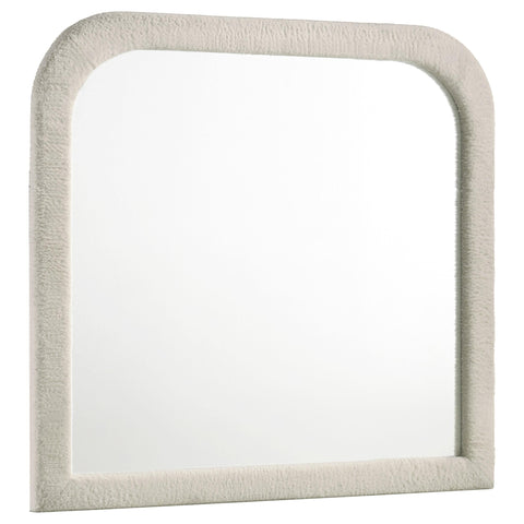 Kennett Upholstered Bedroom Dresser Mirror Ivory
