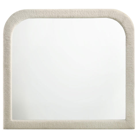 Kennett Upholstered Bedroom Dresser Mirror Ivory