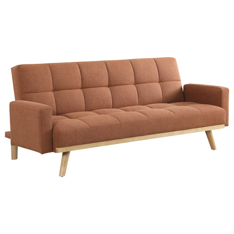 Dinah Upholstered Tufted Convertible Sofa Bed TerracottaTerracotta