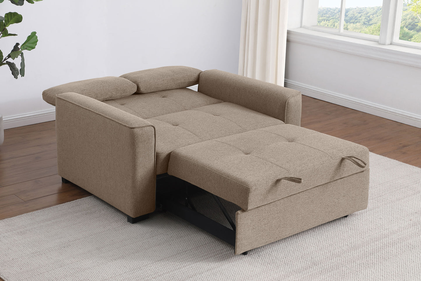 salford upholstered convertible sleeper sofa bed beige