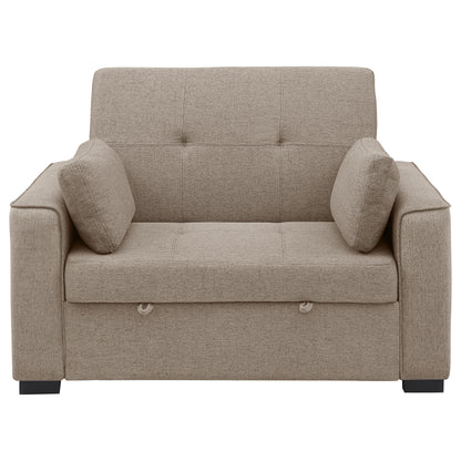 Salford Upholstered Convertible Sleeper Sofa Bed Beige