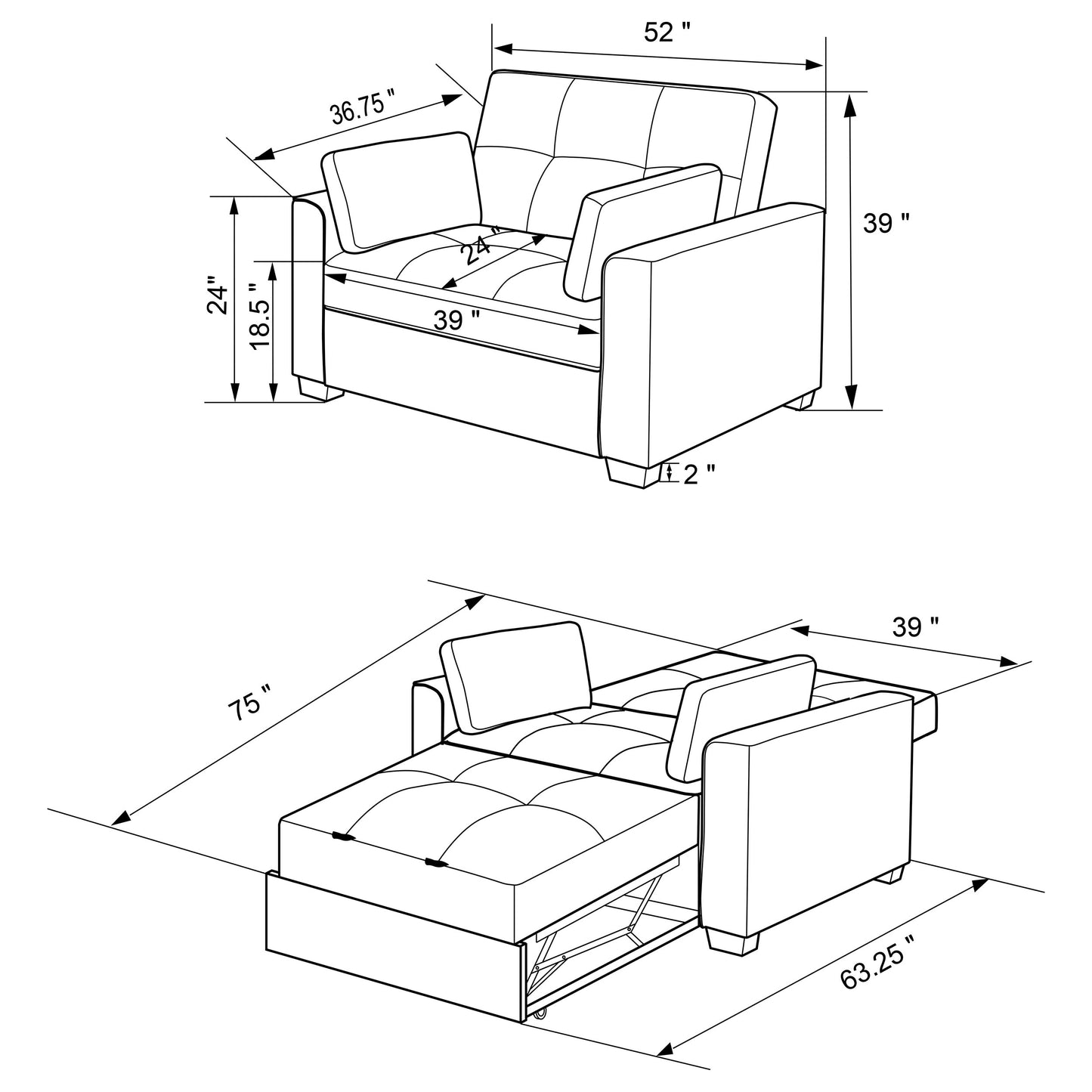 salford upholstered convertible sleeper sofa bed beige