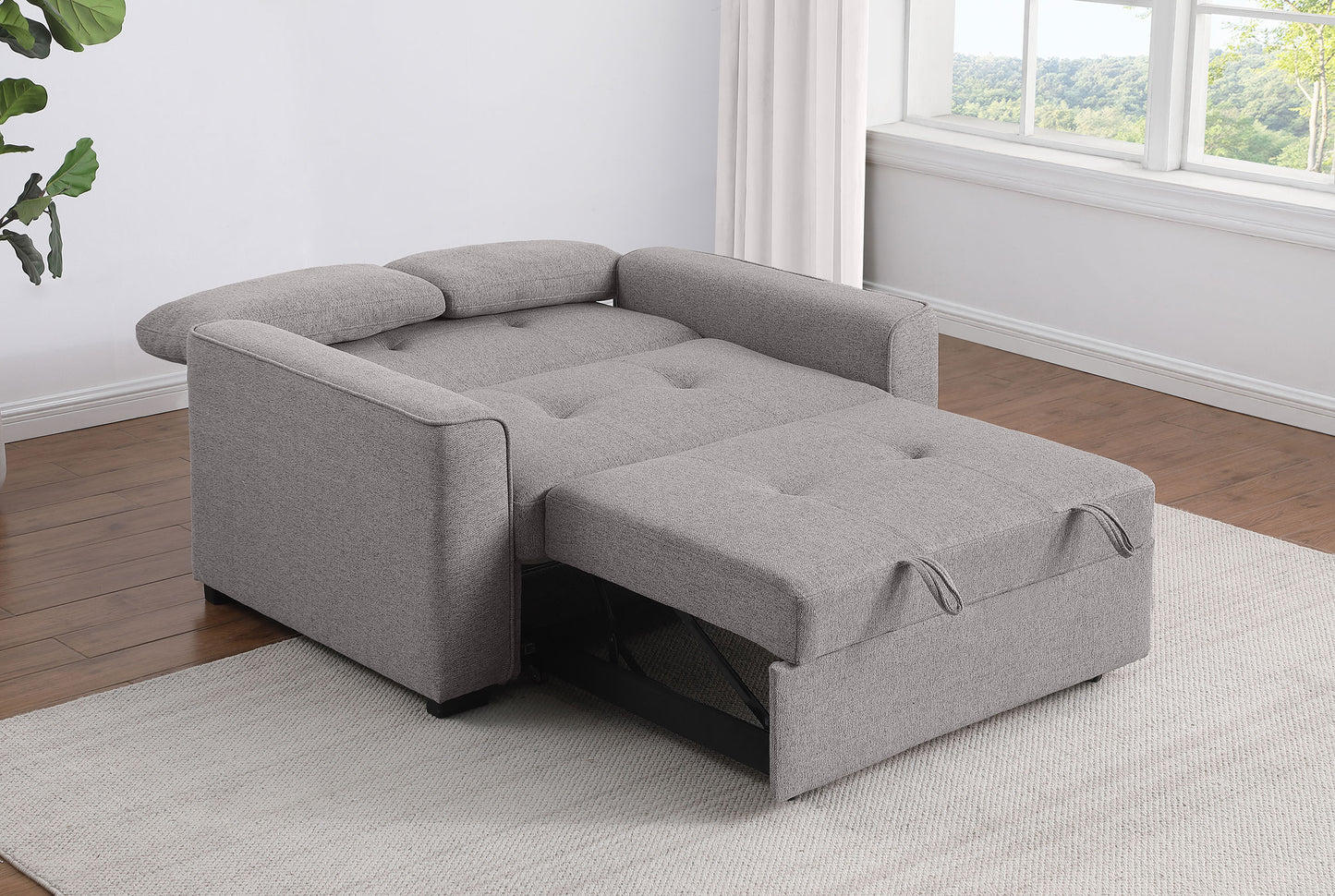 salford upholstered convertible sleeper sofa bed grey