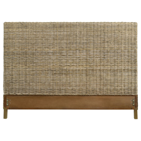 Alaia Woven Rattan California King Panel Headboard Kubu GreyKubu Grey
