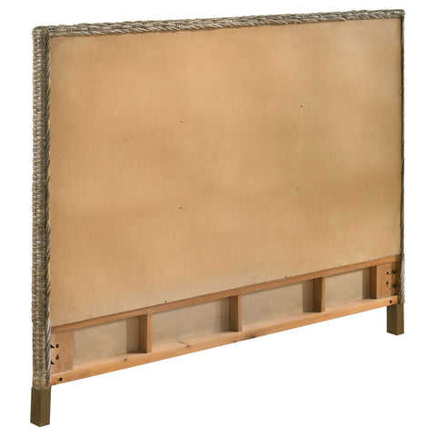 Alaia Woven Rattan Queen Panel Headboard Kubu GreyKubu Grey