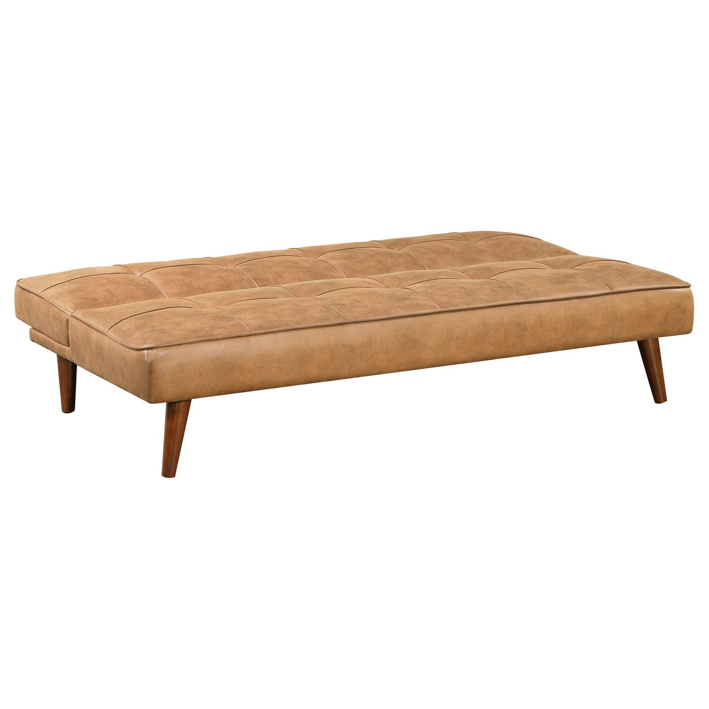 ramon upholstered tufted convertible sofa bed saddle brown