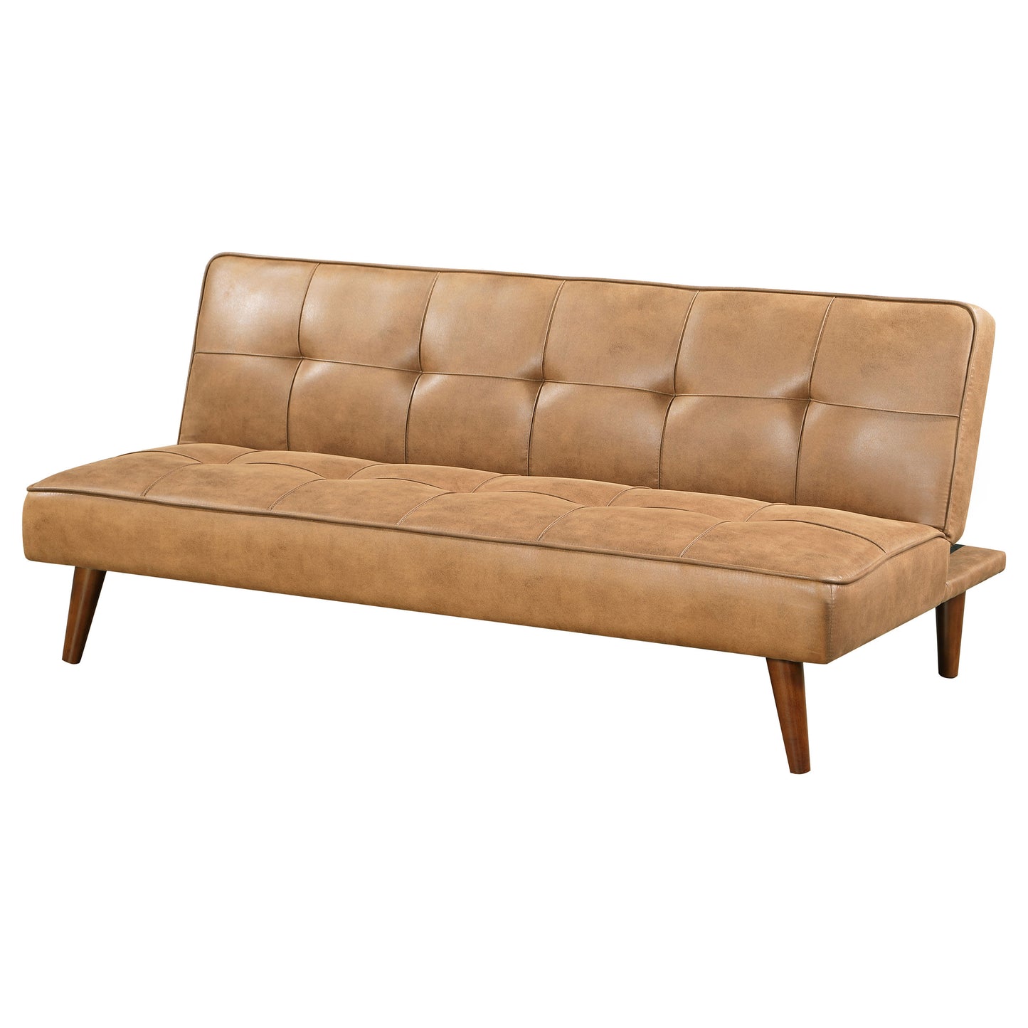 ramon upholstered tufted convertible sofa bed saddle brown