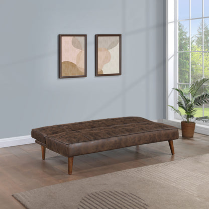 Ramon Upholstered Tufted Convertible Sofa Bed Dark Coffee