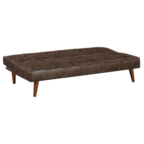 Newport Upholstered Tufted Convertible Sofa Bed Dark CoffeeDark Coffee