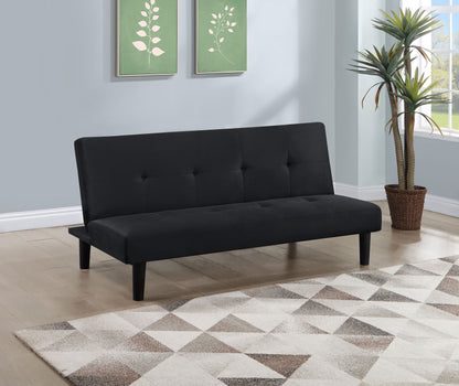 Woodmont Upholstered Tufted Convertible Sofa Bed Black