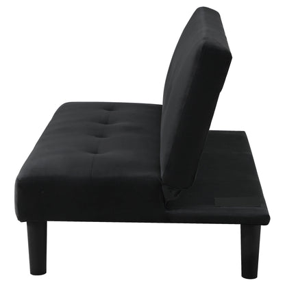 Woodmont Upholstered Tufted Convertible Sofa Bed Black