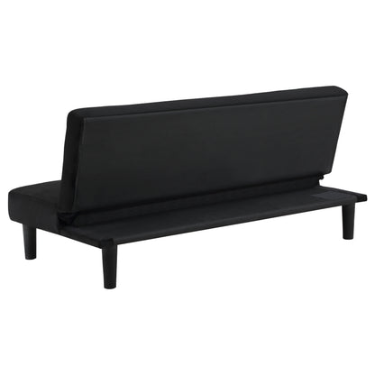 Woodmont Upholstered Tufted Convertible Sofa Bed Black