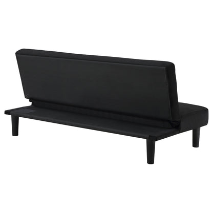 Woodmont Upholstered Tufted Convertible Sofa Bed Black