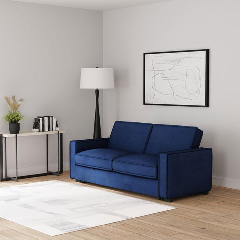 Grant Upholstered Convertible Sleeper Sofa Bed Navy BlueNavy Blue