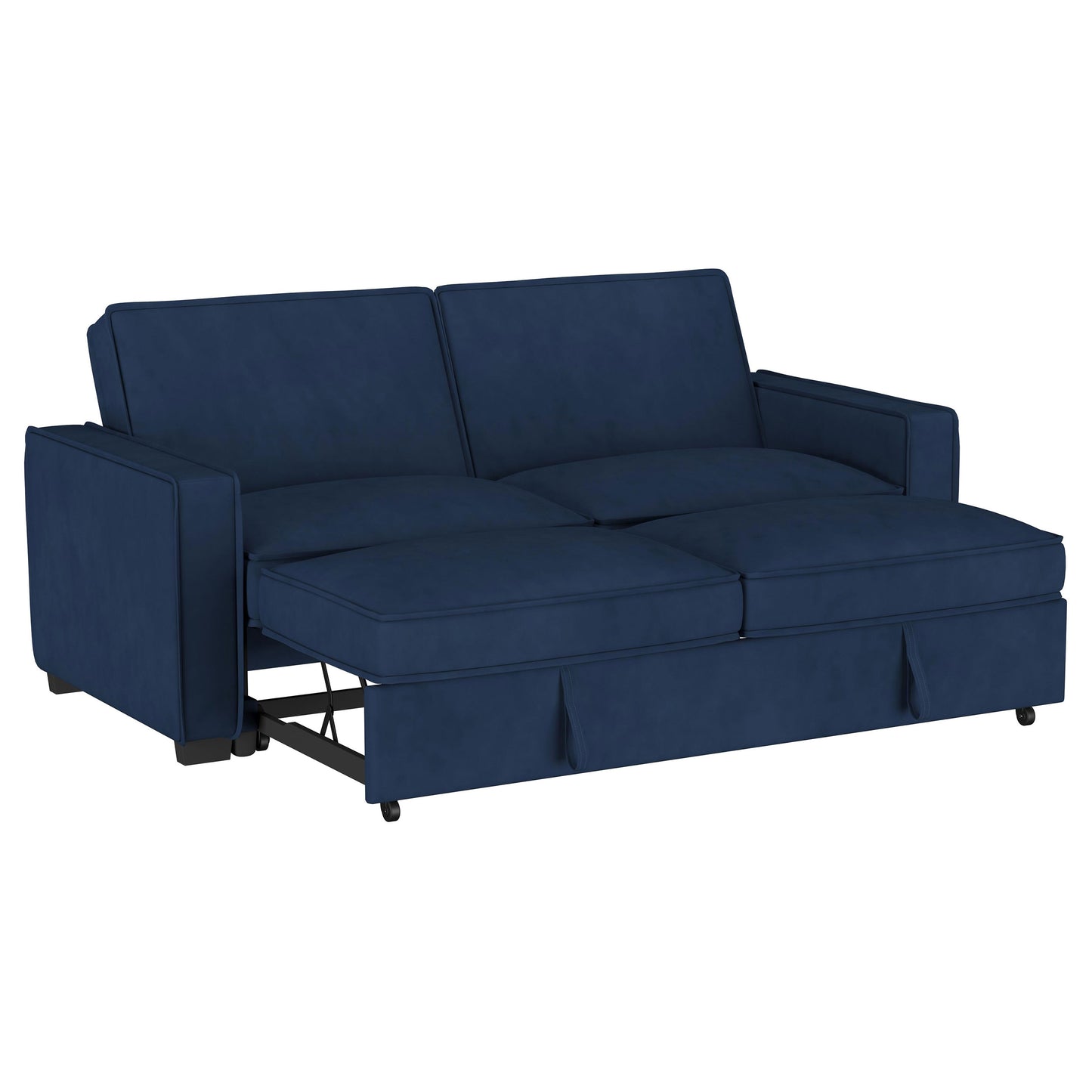 mays upholstered convertible sleeper sofa bed navy blue