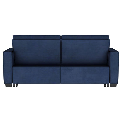 Mays Upholstered Convertible Sleeper Sofa Bed Navy Blue