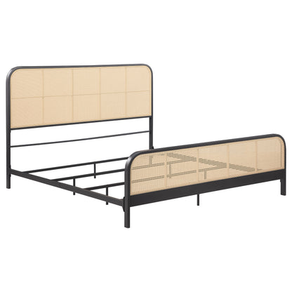 Altmark Open Cane Webbing Metal Eastern King Bed BlackBlack