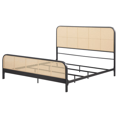 Altmark Open Cane Webbing Metal Eastern King Bed BlackBlack
