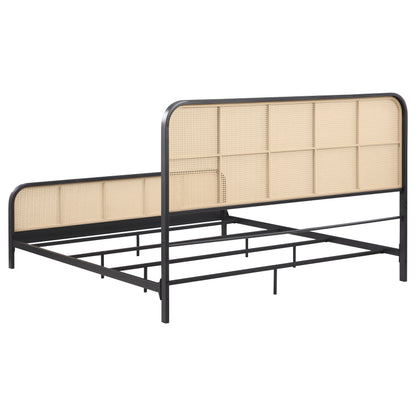Altmark Open Cane Webbing Metal Eastern King Bed BlackBlack