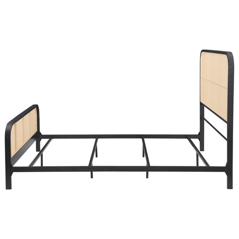 Altmark Open Cane Webbing Metal Queen Bed BlackBlack