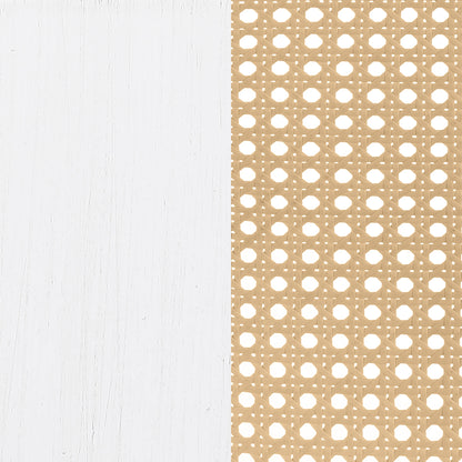 Altmark Open Cane Webbing Metal Eastern King Bed WhiteWhite