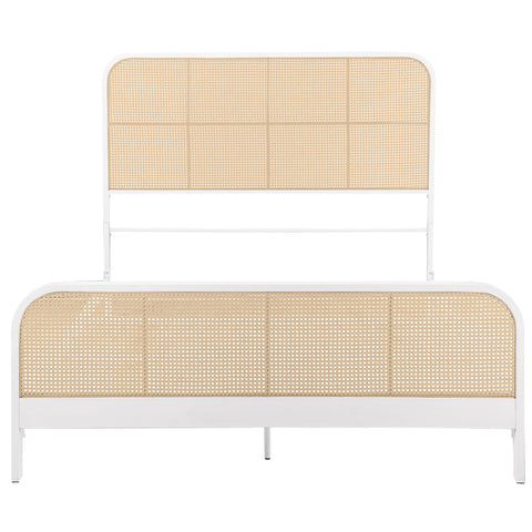 Altmark Open Cane Webbing Metal Queen Bed WhiteWhite