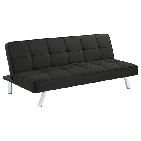 Elowen Upholstered Tufted Convertible Sofa Bed BlackBlack
