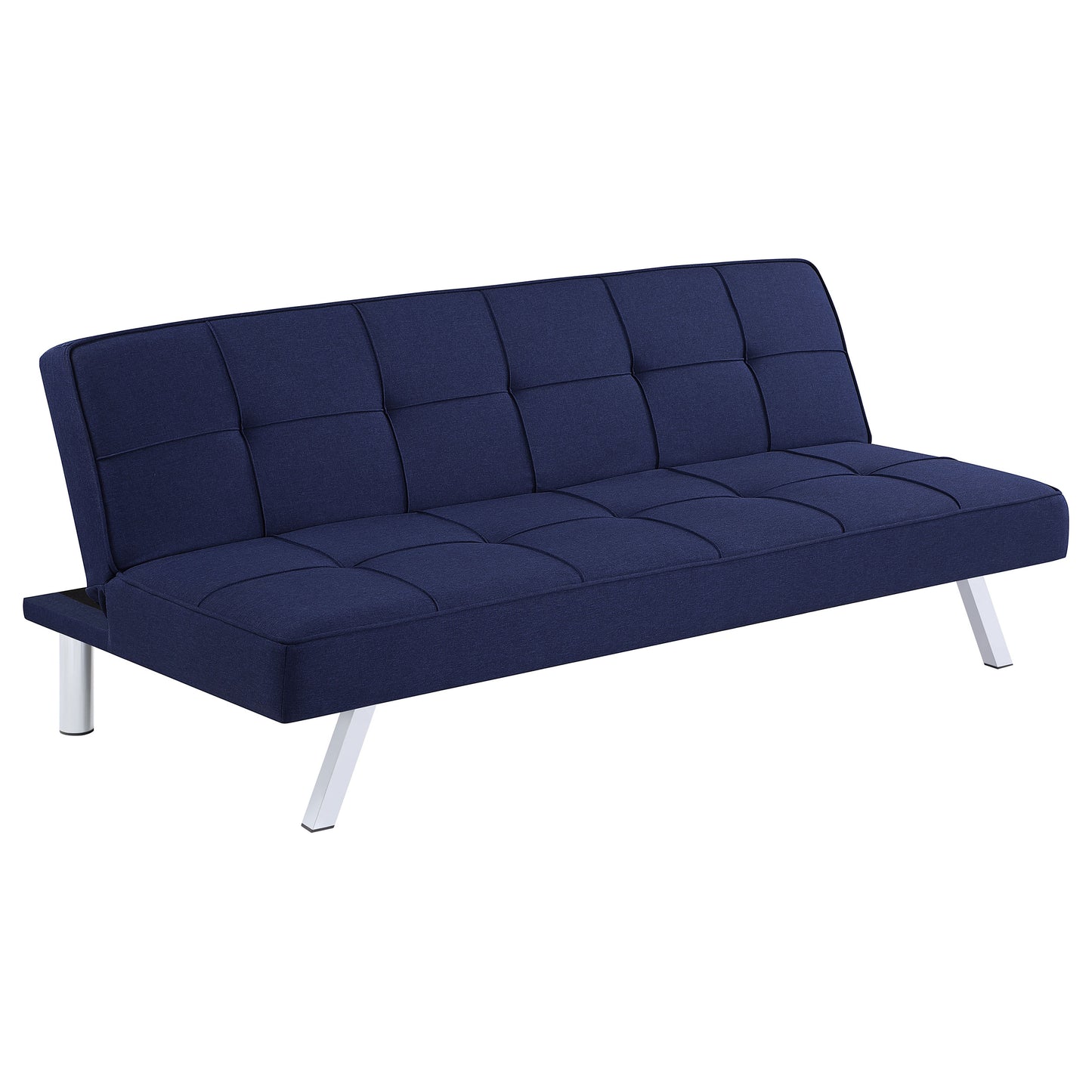 marlow upholstered tufted convertible sofa bed blue